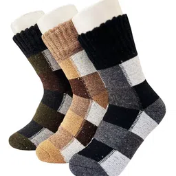 Alexvyan Men Pack Of 3 Checked Calf-Length Socks-47