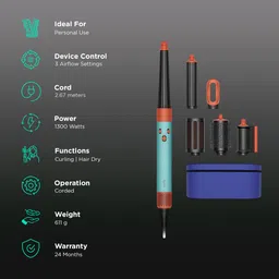 dyson Airwrap id 2-in-1 Multi Styler and dryer with Bluetooth Supported (Ceramic Patina and Topaz Orange) image 3