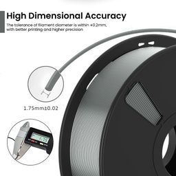 AlmightyFila 3D Printer Filaments PLA+ SILVER GRAY 1.75 MM / 1 KG image 4