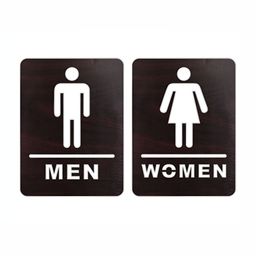 CVANU Brown 2 Pieces Men & Women Carved Wooden Sign Boards-picture-14