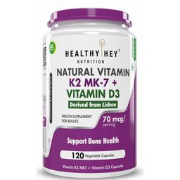 HealthyHey Nutrition Natural Vitamin K2 MK7 with Vegan D3,  Unflavoured  120 capsules -6