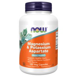 Now Magnesium & Potassium Aspartate,  Unflavoured  120 capsules -45