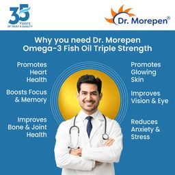 Dr. Morepen Omega-3 Deep Sea Fish Oil Triple Strength (Pack of 2),  60 softgels  image 2