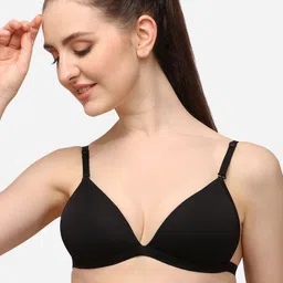 Lenissa Black T-shirt Bra-Half Coverage Lightly Padded L-104-image-60