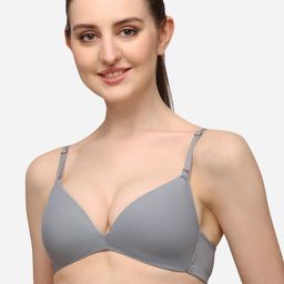 Lenissa Grey T-shirt Bra-Half Coverage Lightly Padded L-105-image-59