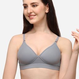 Lenissa Grey T-shirt Bra-Half Coverage Lightly Padded L-119-image-58