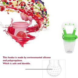 kidsify Nibbler Soother for Babies Fruit Feeder Kids Nipple Pacifier for Fruit Vegetable and Fruit Shape Silicone Teether (Set of 2) Teether image 2