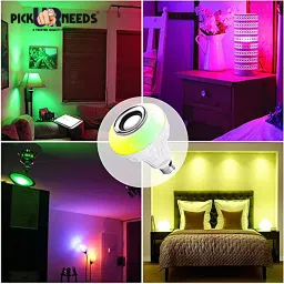 Pick Ur Needs Music Bluetooth LED Light Bulb Colourful Built-in Audio Speaker Music Player 12 W Bluetooth PA Speaker image 5