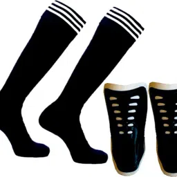 Black Shin Guard Socks Skating Hockey Cycling Football Shin Guard-image-112