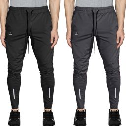 Pack of 2 Men Solid Black, Grey Track Pants-image-89
