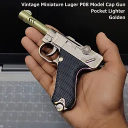Vintage Pistol Gun Metal/Plastic Body Jet Flame Windproof Pocket Lighter-27