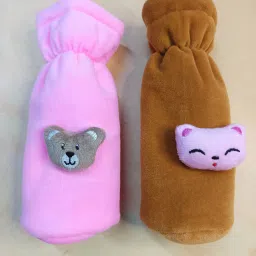 Broad Neck Soft Plush Stretchable Baby Feeding Fancy Bottle Cover 250 ml-image-100