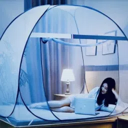 Polyester Adults Washable King Size BED Strong Net Coated Steel Wire MACHARDANI Mosquito Net-picture-0