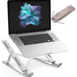 Ashiro SlimRiser 6X SolidLift Aluminum Laptop Stand for Desk – Ergonomic, Portable, Universal Fit Aluminium Floor and Desk Stand Laptop Stand with Adjustable Height Compatible with Universal Laptops-image-54