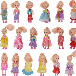 Toys Mini Doll with Colorful Clothes Costume (4 -inch) - Pack of 18-20