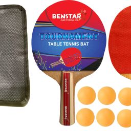 Tournament Table Tennis Racquet/Bat (2 Table Tennis+6 TT Ball+1 BAG) Red & Black Red, Black Table Tennis Racquet-15