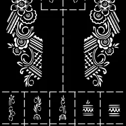 Easy Floral Mehndi Stencil Sticker For Quick Festive Finger Palm Look-image-89