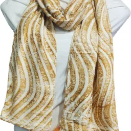 Geometric Print Rayon Women Gold Stole, Stole, Fancy Scarf-image-53