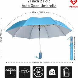 fendo Yardley Small 2 FOLD Auto Open 21 Monsoon UV Protection For Women,Girls Umbrella image 4