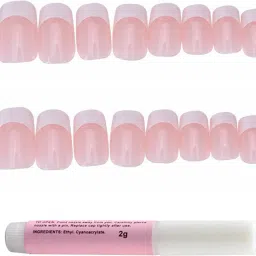 French False Finger Nails with Glue Natural Pink-image-20