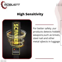 Robustt High Sensitivity Metal Detector with Leather case on handle for Malls Advanced Metal Detector image 4