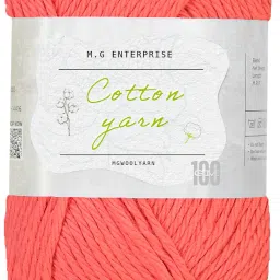 Cotton Delight Coral Pink 100 gms 100% Cotton Ball Hand knitting Cotton Yarn-image-90