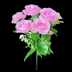Artficial Flower Pink Rose Bunch (7 Head) with Artificial for Home Decors Pink Rose Artificial Flower-image-17
