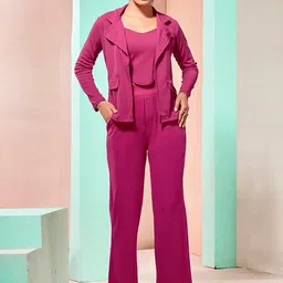 Selvia Sweetheart Neck Top With Trouser & Jacket-image-57