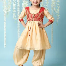 KID1 Girls Floral Woven Design Top With Salwar-image-6