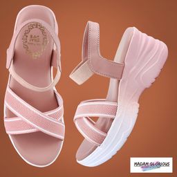madam glorious Peach-Coloured Wedge Sandals-12