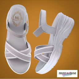 madam glorious Grey comfortable criss cross strap Platform Heels with Laser Cuts-49