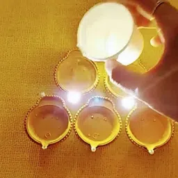 alliance LED Light Diya with Water Sensor (Set of 6) | Floating Diyas | White Colour | No Electricitry Needed | Artificial Diya with led Light, Best for Diwali Purpose Candle image 4