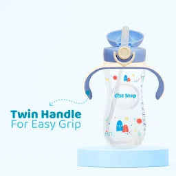 1st step BPA Free Anti-Spill Weighted Straw Sipper Cup with Twin Handle & Flip Top image 3