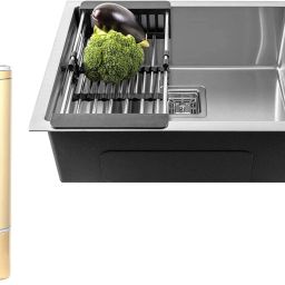 Handmade 21" X 18" X 10" Inches Kitchen Sink Sound Proof Single Bowl Stainless Steel Matt Finish_A38 Vessel Sink-image-73