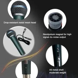 urban infotech BETA 58S Dynamic Mic with Clip Mount & Storage Bag for Recording Singing Microphone image 3