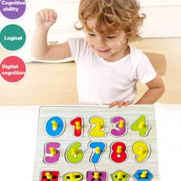 shalafi Learning Wooden Counting Number Puzzles Board with Mathematical Signs Shape Toys image 2