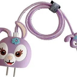 Coverskart Charger Cover for iPhone 18W-20W Charger 3D Cartoon Design Rabbit Case Cable Protector-image-84