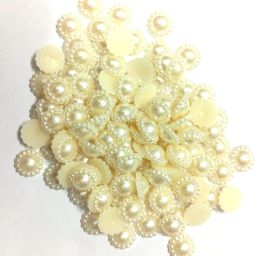 Half Cut Pearls Round Flower Shape Bead for Craft Material 100 Beads Size 12 MM-image-66