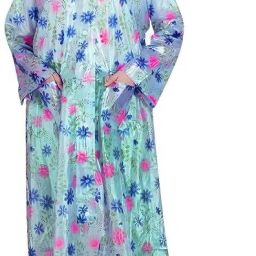 Floral Print, Solid Women Raincoat-image-64