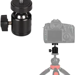Wanzhow Camera Tripod Ball Head 1/4 Screw,90 degree tilting & 360 Rotating Tripod Ball Head-41
