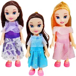 tagos bazar Sister Dolls Set – 3 Stylish Dolls for Girls | Perfect for Pretend Play-picture-30