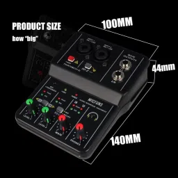 imaginea Q12 2 Channel Audio Mixer Mini Mono USB Audio Interface for Recording Powered Sound Mixer image 3