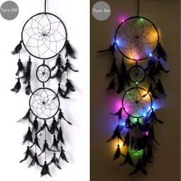 Dream Catcher with Lights, Wall Hangings, Crafts, Home D�cor, Balcony, Garden, Feather Dream Catcher-image-72