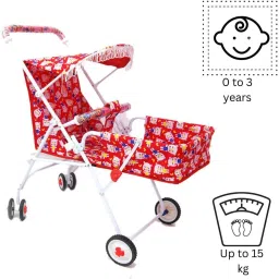 Stroller and pram (pram red) Easy Foldable for Baby Girls and boy Stroller-image-30