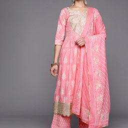 Women Cotton Blend Kurta Palazzo Set-image-1