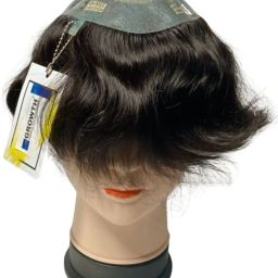 Australian Patch for Men 100% Head Toupee Natural Looking (8x5, Black) Hair Extension-image-1