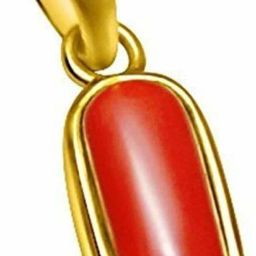7.25 Carat Triangle Red Coral Pendant/Locket Moonga/Munga stone Panchadhatu Pendant Gold-plated Coral Bronze Pendant-image-33