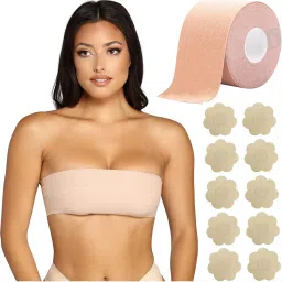 Breast Shaper & Lifter Boob Tape with 10 Nipple Pasties for Women R273 Nursing Breast Pad-image-81