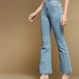 Women Boot-Leg High Rise Blue Jeans-image-43