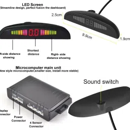 monolive Universal Car Reverse Parking Black Sensor With Led Display ,Buzzer 297 4Parking Sensor Increased Safety For Passengers Black Universal For car 297 Parking Sensor image 4